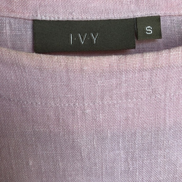 IVY Pink Linen Short Sleeve Pullover Top S… - Picture 4 of 10
